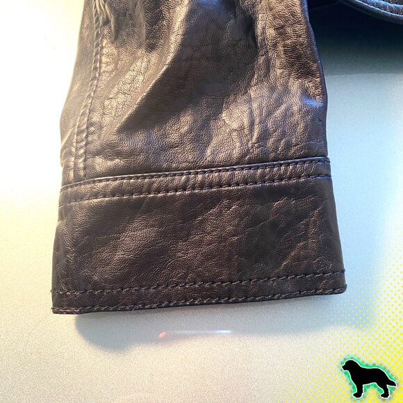 Abercrombie & Fitch Faux Leather Jacket Black Size M Medium Moto Motorcycle - Picture 5 of 7